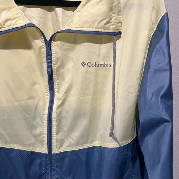 COLUMBIA- NEW Wind breaker Wind Runner Yellow and Blue Jacket Size L - Picture 4 of 6